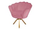 Ver imagem 1 de Poltrona Decorativa Pétala Base Giratória Madeira Suede Rosa Ms Decor
