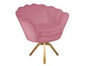 Ver imagem 2 de Poltrona Decorativa Pétala Base Giratória Madeira Suede Rosa Ms Decor