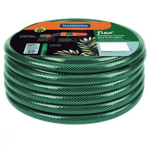 Mangueira Flex Tramontina Verde em Pvc 3 Camadas 15 M com Engate Rosqueado e Esguicho Tramontina