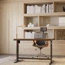 Ver imagem 2 de Mesa Com Regulagem De Altura Ajustavel Sp 120cm Preto E Madeira