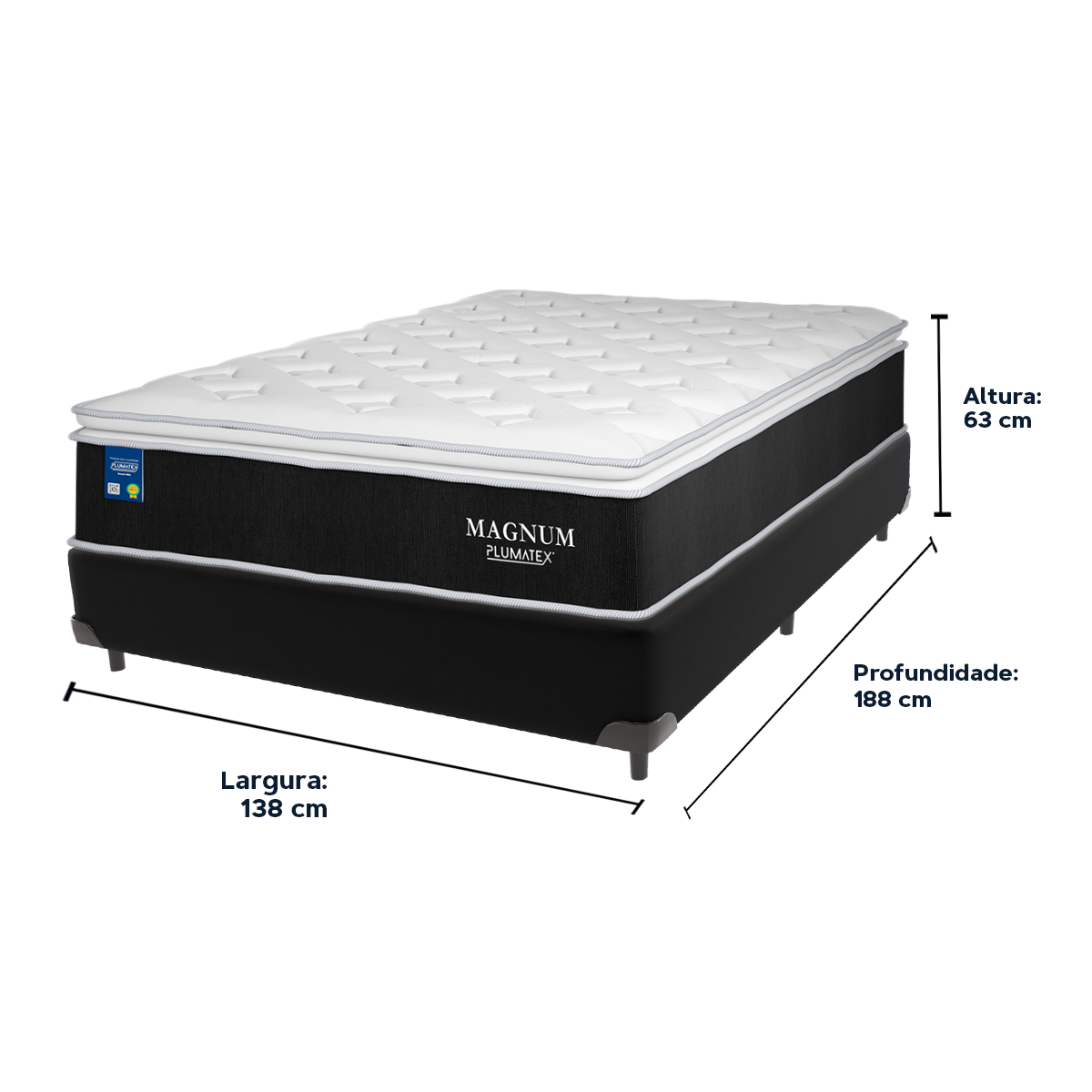 Cama Box Casal e Colchão Magnum Plumatex Chronos 180g D26 - 5