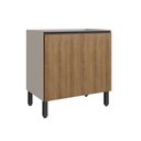Ver imagem 1 de Balcão para Cozinha 80cm 2 Portas Marrom/Fumê com Montana
