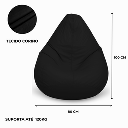 Puff Pera com Enchimento Decoração Conforto Eventos Almofadão - Verde Limão - 3