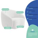 Ver imagem 6 de Kit Divã Recamier Orgânico França 220cm Lado Esquerdo e 2 Poltronas Amore Bouclé