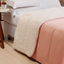 Ver imagem 2 de Edredom Queen Coberdrom Flupy Percal/sherpa 1 Peça - Rosa To Decorando