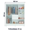 Ver imagem 3 de Guarda Roupas Casal 8 Portas 2 Gavetas Branco Munique Demóbile