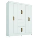 Ver imagem 1 de Guarda Roupas Casal 8 Portas 2 Gavetas Branco Munique Demóbile
