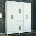 Ver imagem 2 de Guarda Roupas Casal 8 Portas 2 Gavetas Branco Munique Demóbile