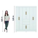 Ver imagem 5 de Guarda Roupas Casal 8 Portas 2 Gavetas Branco Munique Demóbile