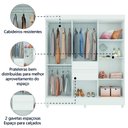 Ver imagem 4 de Guarda Roupas Casal 8 Portas 2 Gavetas Branco Munique Demóbile