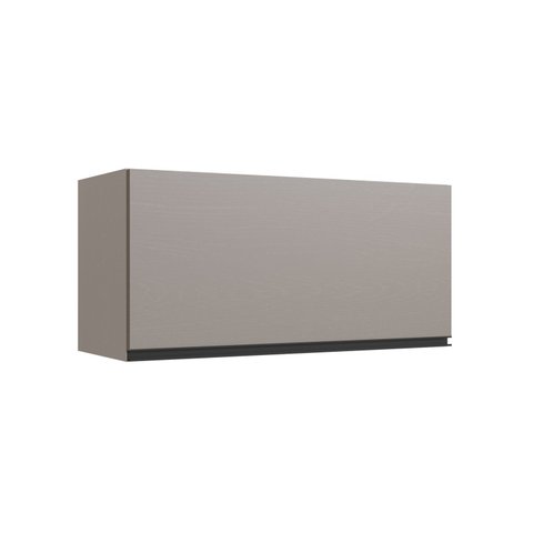 Armário Aéreo de Cozinha 80cm Menor 1 Porta Basculante Cinza/Fumê