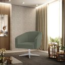 Ver imagem 2 de Poltrona Decorativa Base Giratória Cromada Stella Bouclê Menta D03 - D'Rossi