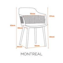 Kit 4 Cadeiras para Sala de Jantar Montreal - 3