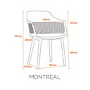 Ver imagem 3 de Kit 4 Cadeiras para Sala Jantar Montreal Assento Couro Ecológico com Braços Polipropileno Capuccino