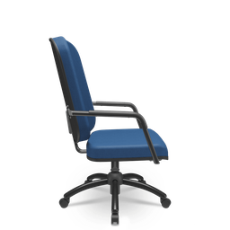 Cadeira Operativa Plus Size Poliéster Azul Giratória com Braços Fixos - 2