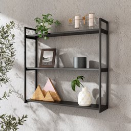 Estrutura Metálica Suporte para Prateleira Industrial 3 Níveis Preto - 3