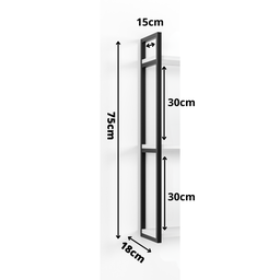 Estrutura Metálica Suporte para Prateleira Industrial 3 Níveis Preto - 2