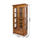 Ver imagem 3 de Cristaleira Antiga Rústica com Vidro com Gaveta em Madeira Maciça - Natural - Bege