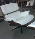 Ver imagem 1 de Poltrona Charles Eames Imbuia Couro Natural Branco 26600
