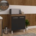 Ver imagem 4 de Balcão Multiuso Armário para Cozinha Microondas Forno Jane Mobília Decor Savana Preto
