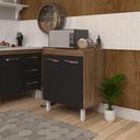 Ver imagem 5 de Balcão Multiuso Armário para Cozinha Microondas Forno Jane Mobília Decor Savana Preto