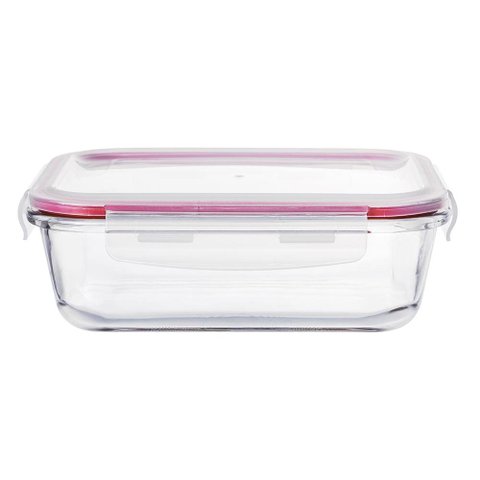 Pote hermético Dynasty retangular vidro borossilicato tampa