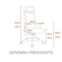 Ver imagem 7 de Kit 10 Cadeiras Escritório Presidente Ergonômica NR17 Genebra Preto
