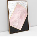 Ver imagem 1 de Quadro Decorativo em Canvas Geométrico Mármore TaColado Moldura Flutuante 4,5cm Freijó 120 x 80cm