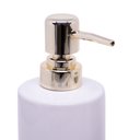 Ver imagem 4 de Kit Banheiro 01 Porta Sabonete Liquido e 01 Porta Escova em Cerâmica Branco e Dourado - D'Rossi