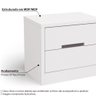 Mesa de Cabeceira 2 Gavetas - Texturizado Branco - 2
