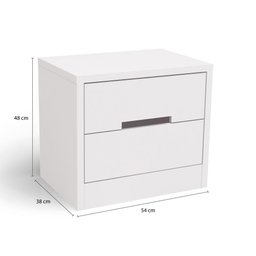 Mesa de Cabeceira 2 Gavetas - Texturizado Branco - 4