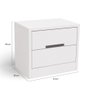 Mesa de Cabeceira 2 Gavetas - Texturizado Branco - 4