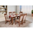 Ver imagem 1 de Conjunto Sala de Jantar Mesa Retangular Giovana com 6 Cadeiras Priscilla
