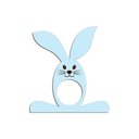 Ver imagem 1 de Porta Guardanapo Coelho com Carinha 9cmx9,8cm Kit 4 Peças - Cria Arte Laser Azul Claro