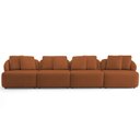 Ver imagem 3 de Sofá 4 Lugares para Sala de Estar Living 314cm Arlo F04 Veludo Telha Tc-12022 - Lyam Decor