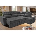 Ver imagem 1 de Sofá de Canto Direito 2.65x2.30m Retrátil e Reclinável com Molas Ensacadas Cama inBox Nobre Cinza