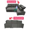 Sofá de Canto Direito 2.65x2.30m Retrátil e Reclinável com Molas Ensacadas Cama inBox Nobre Cinza - 4