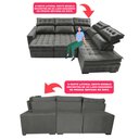 Ver imagem 4 de Sofá de Canto Direito 2.65x2.30m Retrátil e Reclinável com Molas Ensacadas Cama inBox Nobre Cinza