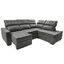 Ver mais imagens de Sofá de Canto Direito 2.65x2.30m Retrátil e Reclinável com Molas Ensacadas Cama inBox Nobre Cinza