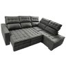Sofá de Canto Direito 2.65x2.30m Retrátil e Reclinável com Molas Ensacadas Cama inBox Nobre Cinza - 6
