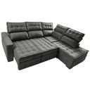 Ver imagem 6 de Sofá de Canto Direito 2.65x2.30m Retrátil e Reclinável com Molas Ensacadas Cama inBox Nobre Cinza