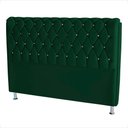 Ver imagem 1 de Cabeceira de Cama Box Londres Casal 140 Cm Suede Botão de Strass Verde Eli Móveis e Decoração