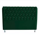 Ver imagem 2 de Cabeceira de Cama Box Londres Casal 140 Cm Suede Botão de Strass Verde Eli Móveis e Decoração
