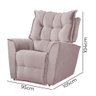 Poltrona da Mamãe Reclinável Carinho Veludo Rose - 2