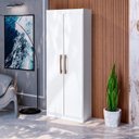 Ver imagem 5 de Armário Multiuso 2 Portas Moderno em MDP Dakar Branco Yescasa