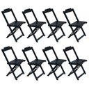 Ver imagem 2 de Kit 2 Conjuntos de Mesa com 4 Cadeiras de Madeira Dobrável 70x70 Preto