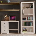 Ver imagem 6 de Kit 2 Peças com Escrivaninha com Tampo em Madeira Maciça e Estante Alta 182x81cm Smile