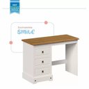 Ver mais imagens de Conjunto 2 Peças com Escrivaninha com Tampo em Madeira Maciça e Estante Alta 100% MDF 182x81cm Smile Creme Carvalho Bege