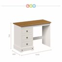 Ver imagem 5 de Conjunto 2 Peças com Escrivaninha com Tampo em Madeira Maciça e Estante Alta 100% MDF 182x81cm Smile Creme Carvalho Bege