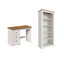 Ver imagem 2 de Kit 2 Peças com Escrivaninha com Tampo em Madeira Maciça e Estante Alta 182x81cm Smile